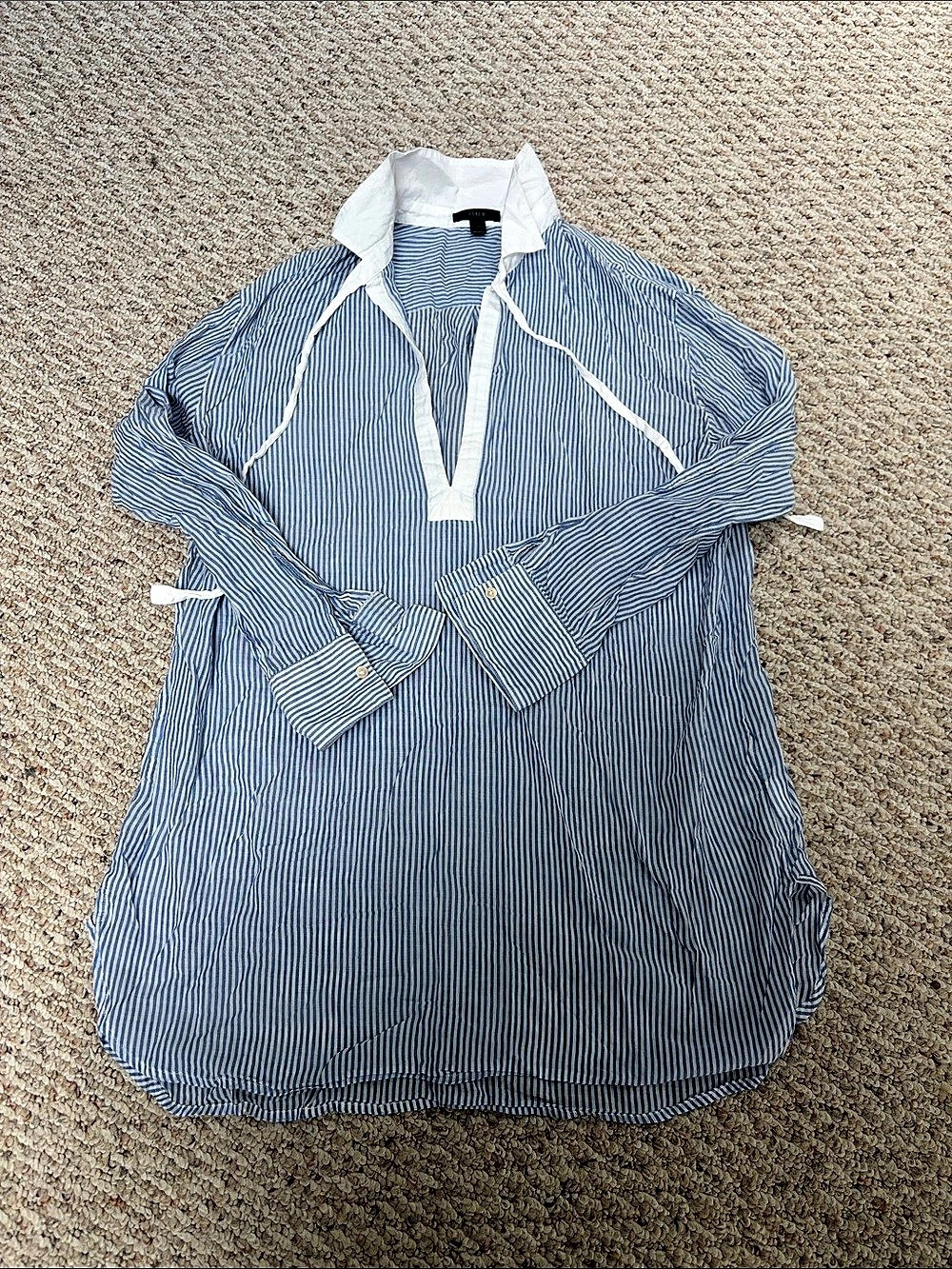 J.Crew Striped Cotton Cover Up in Blue & White Size Medium